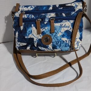 Stone Mountain Blue and Tan Crossbody Bag